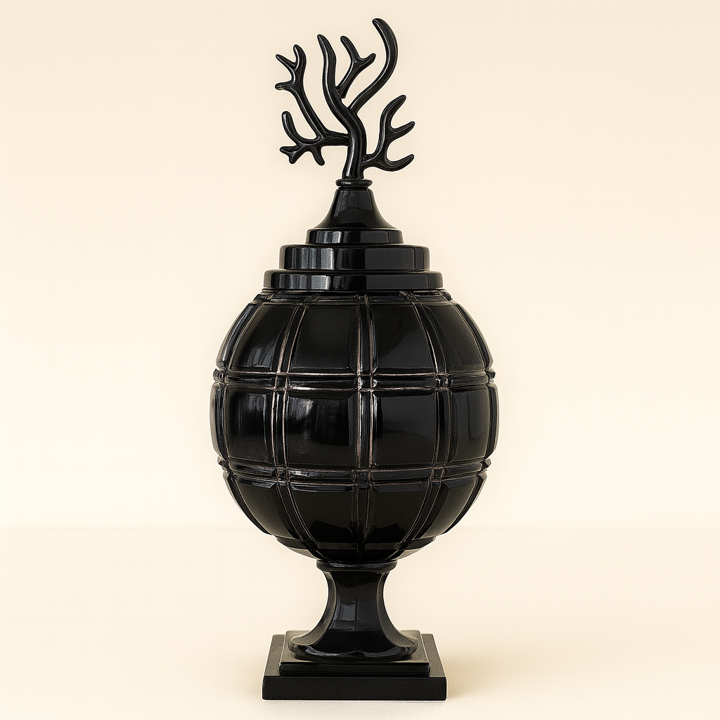 Copa baja de cristal negro