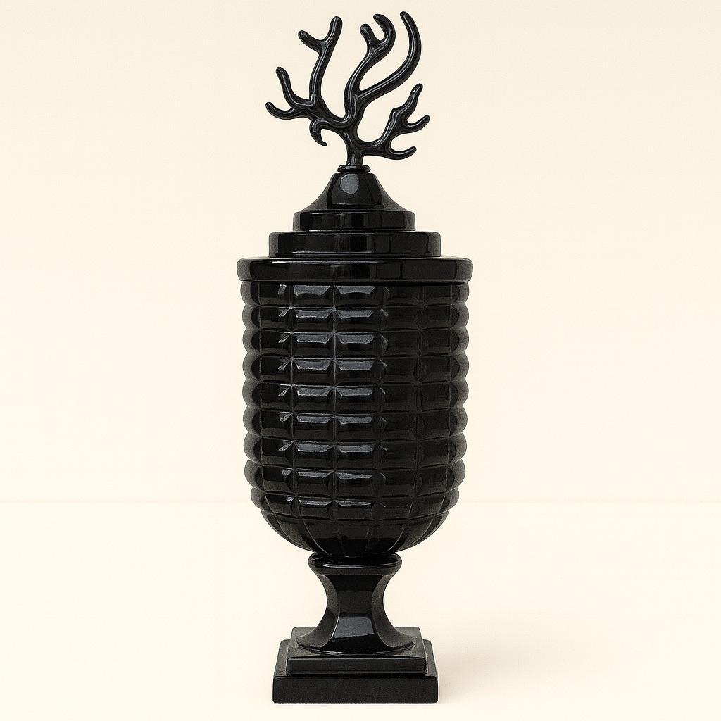 Copa alta de cristal negro