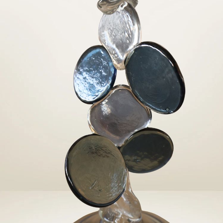 Candelabro con hojas de cristal - Imagen 2