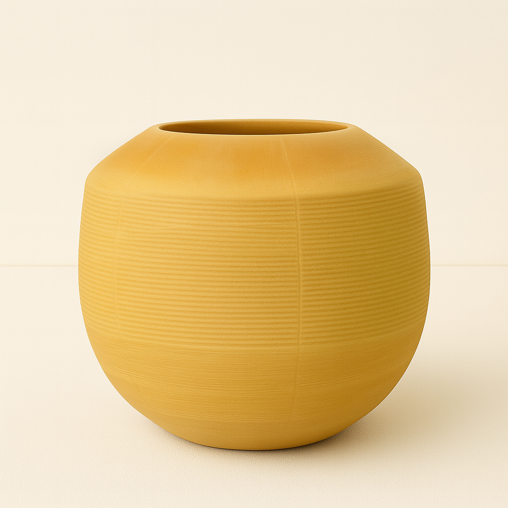 Cache pot de cristal amarillo