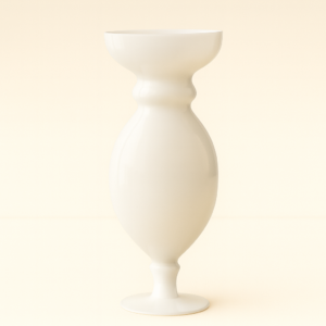 Florero de cristal blanco